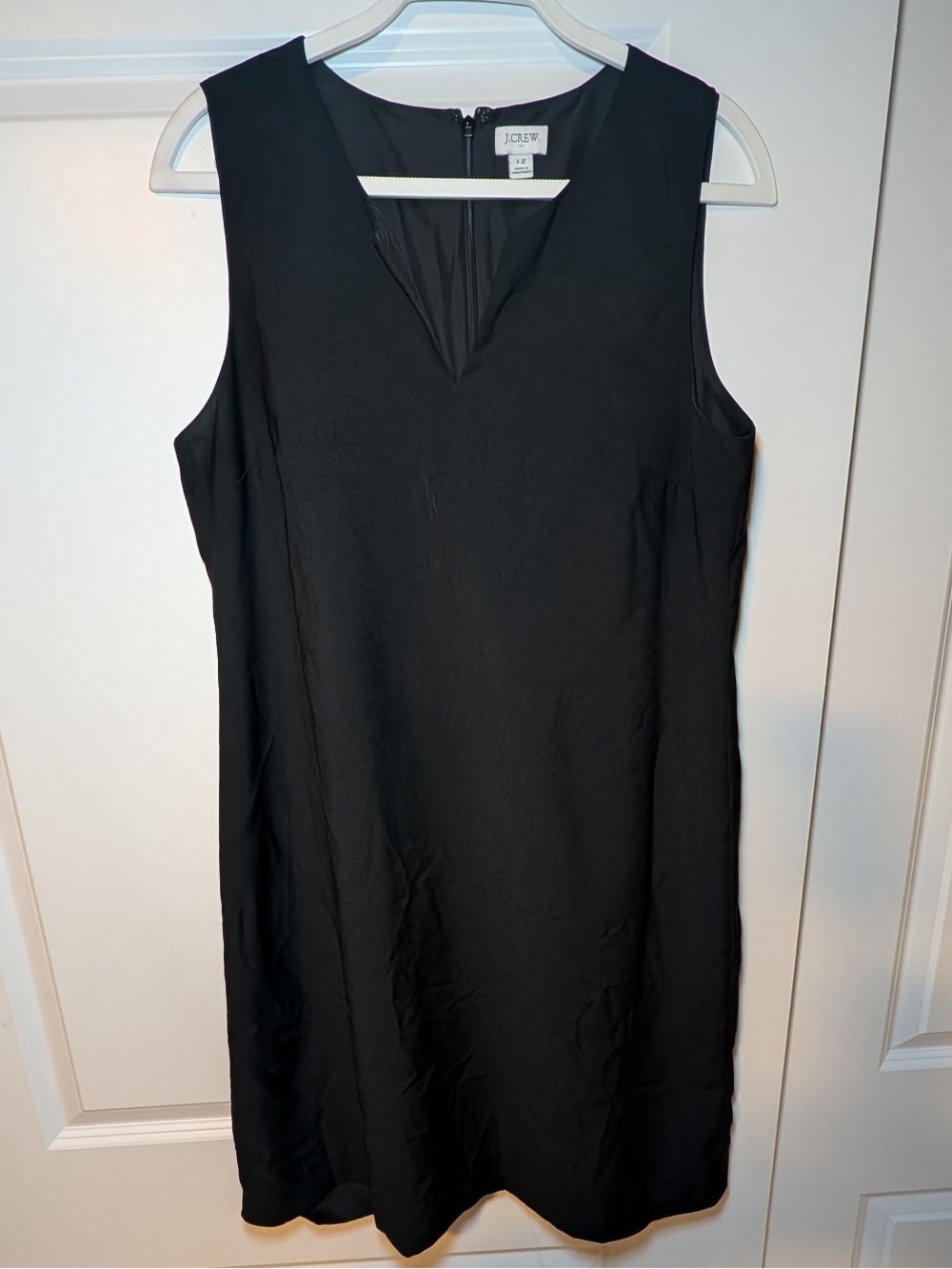 J. Crew Black Sleeveless V-Neck Shift Dress